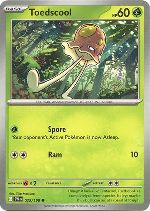 Pokemon TCG - SV01: Scarlet & Violet Base Set - Toedscool - 025/198 - Reverse Holofoil