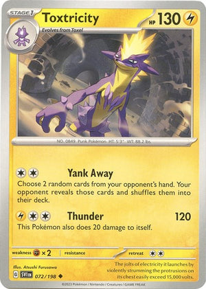 Pokemon TCG - SV01: Scarlet & Violet Base Set - Toxtricity - 072/198 - Reverse Holofoil