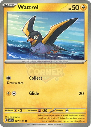 Pokemon TCG - SV01: Scarlet & Violet Base Set - Wattrel - 077/198 - Reverse Holofoil