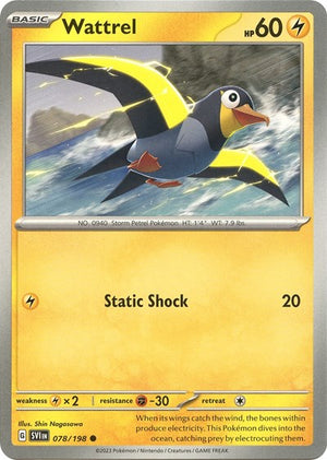 Pokemon TCG - SV01: Scarlet & Violet Base Set - Wattrel - 078/198 - Reverse Holofoil