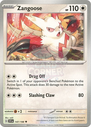 Pokemon TCG - SV01: Scarlet & Violet Base Set - Zangoose - 147/198 - Reverse Holofoil