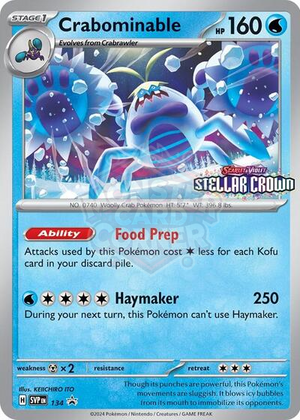 Pokemon TCG - SV: Scarlet & Violet Promo Cards - Crabominable - SVP 134/142