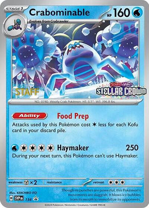 Pokemon TCG - SV: Scarlet & Violet Promo Cards - Crabominable - (Prerelease) [Staff] - SVP 134/142