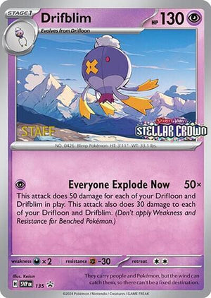 Pokemon TCG - SV: Scarlet & Violet Promo Cards - Drifblim - (Prerelease) [Staff] - SVP 135
