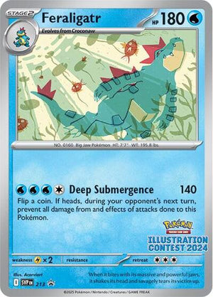 Pokemon TCG - SV: Scarlet & Violet Promo Cards - Feraligatr - (Illustration Contest 2024) - SVP 213
