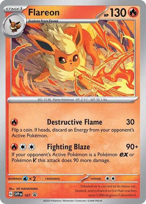 Pokemon TCG - SV: Scarlet & Violet Promo Cards - Flareon - (Cosmos Holo) - SVP 167