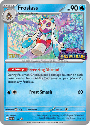 Pokemon TCG - SV: Scarlet & Violet Promo Cards - Froslass - (Prerelease) [Staff] - SVP 117