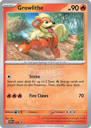 Pokemon TCG - SV: Scarlet & Violet Promo Cards - Growlithe - SVP 024
