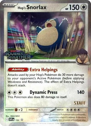 Pokemon TCG - SV: Scarlet & Violet Promo Cards - Hop's Snorlax - (Prerelease) [Staff] - SVP 184
