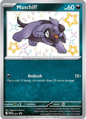 Pokemon TCG - SV: Scarlet & Violet Promo Cards - Maschiff - SVP 071
