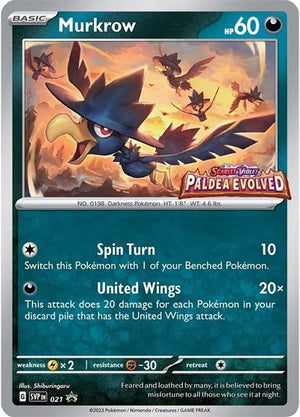 Pokemon TCG - SV: Scarlet & Violet Promo Cards - Murkrow - (Prerelease) - SVP 021