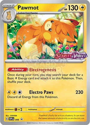 Pokemon TCG - SV: Scarlet & Violet Promo Cards - Pawmot - (Prerelease) - SVP 006