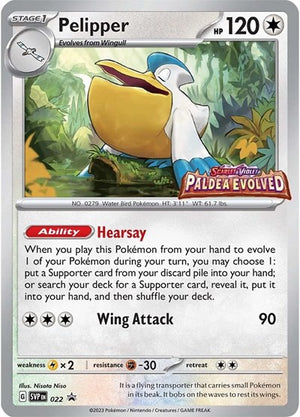 Pokemon TCG - SV: Scarlet & Violet Promo Cards - Pelipper - (Prerelease) - SVP 022