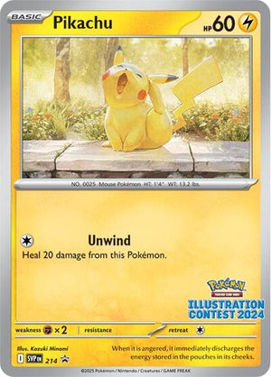 Pokemon TCG - SV: Scarlet & Violet Promo Cards - Pikachu - (Illustration Contest 2024) - SVP 214