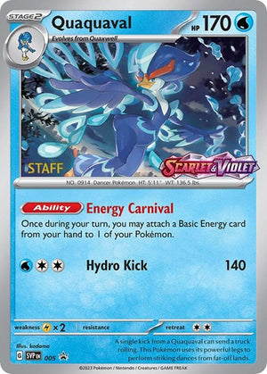 Pokemon TCG - SV: Scarlet & Violet Promo Cards - Quaquaval - (Prerelease) [Staff] - SVP 005