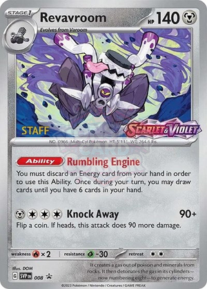Pokemon TCG - SV: Scarlet & Violet Promo Cards - Revavroom - (Prerelease) [Staff] - SVP 008