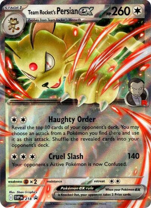 Pokemon TCG - SV: Scarlet & Violet Promo Cards - Team Rocket's Persian ex - SVP 218