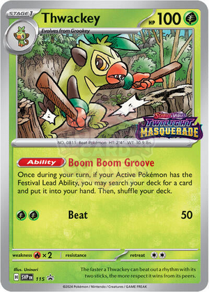 Pokemon TCG - SV: Scarlet & Violet Promo Cards - Thwackey - SVP 115
