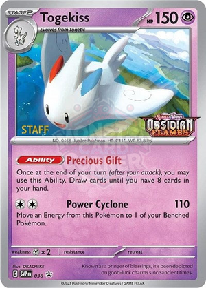 Pokemon TCG - SV: Scarlet & Violet Promo Cards - Togekiss - 038 (Prerelease) [Staff] - SVP 038
