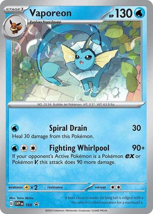 Pokemon TCG - SV: Scarlet & Violet Promo Cards - Vaporeon - (Cosmos Holo) - SVP 168