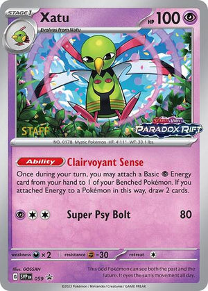 Pokemon TCG - SV: Scarlet & Violet Promo Cards - Xatu - 059 (Prerelease) [Staff] - SVP 059