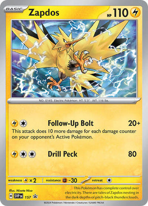 Pokemon TCG - SV: Scarlet & Violet Promo Cards - Zapdos - SVP 157