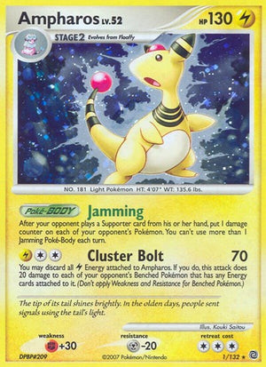 Pokemon TCG - Secret Wonders - Ampharos - 1/132 - Reverse Holofoil