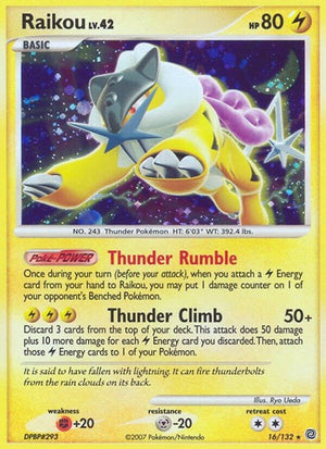 Pokemon TCG - Secret Wonders - Raikou - 16/132 - Reverse Holofoil