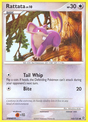Pokemon TCG - Secret Wonders - Rattata - 103/132 - Reverse Holofoil