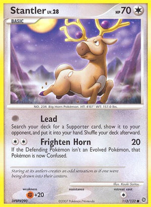 Pokemon TCG - Secret Wonders - Stantler - 113/132 - Reverse Holofoil
