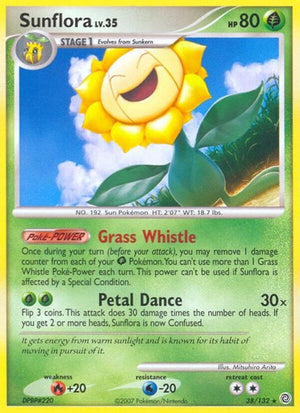 Pokemon TCG - Secret Wonders - Sunflora - 38/132 - Reverse Holofoil