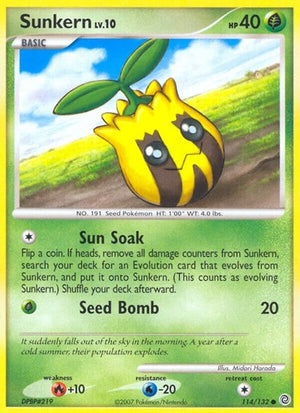 Pokemon TCG - Secret Wonders - Sunkern - 114/132 - Reverse Holofoil
