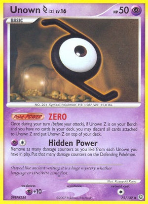 Pokemon TCG - Secret Wonders - Unown - 72/132 - Reverse Holofoil