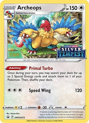 Pokemon TCG - SWSH: Sword & Shield Promo Cards - Archeops - (Prerelease) [STAFF] - SWSH272