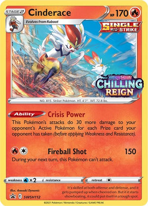 Pokemon TCG - SWSH: Sword & Shield Promo Cards - Cinderace - (Prerelease) - SWSH112