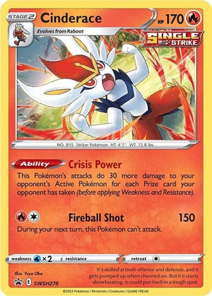 Pokemon TCG - SWSH: Sword & Shield Promo Cards - Cinderace - SWSH278