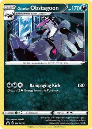 Pokemon TCG - SWSH: Sword & Shield Promo Cards - Galarian Obstagoon - SWSH193