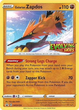 Pokemon TCG - SWSH: Sword & Shield Promo Cards - Galarian Zapdos - (Prerelease) - SWSH124