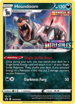 Pokemon TCG - SWSH: Sword & Shield Promo Cards - Houndoom - (Prerelease) - SWSH090