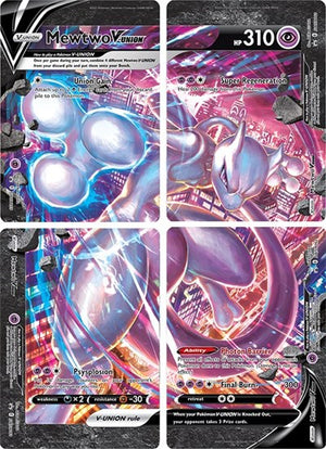 Pokemon TCG - SWSH: Sword & Shield Promo Cards - Mewtwo V-UNION - [Set of 4] - SWSH