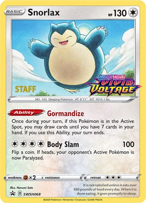 Pokemon TCG - SWSH: Sword & Shield Promo Cards - Snorlax - (Prerelease) [Staff] - SWSH068