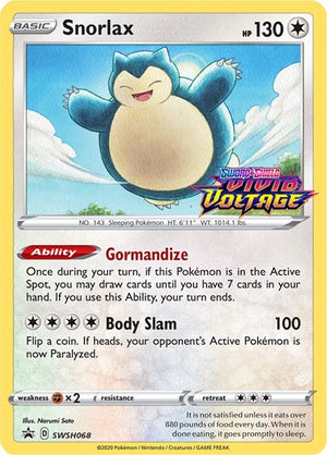 Pokemon TCG - SWSH: Sword & Shield Promo Cards - Snorlax - (Prerelease) - SWSH068