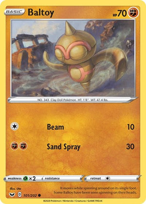 Pokemon TCG - SWSH01: Sword & Shield Base Set - Baltoy - 101/202