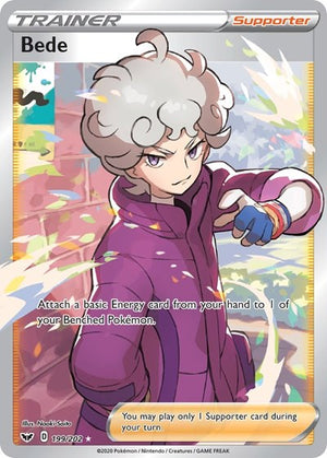 Pokemon TCG - SWSH01: Sword & Shield Base Set - Bede - 199/202 - Holofoil