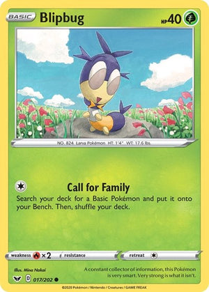 Pokemon TCG - SWSH01: Sword & Shield Base Set - Blipbug - 017/202 - Reverse Holofoil