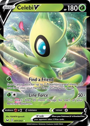 Pokemon TCG - SWSH01: Sword & Shield Base Set - Celebi V - 001/202 - Holofoil