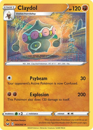 Pokemon TCG - SWSH01: Sword & Shield Base Set - Claydol - 103/202
