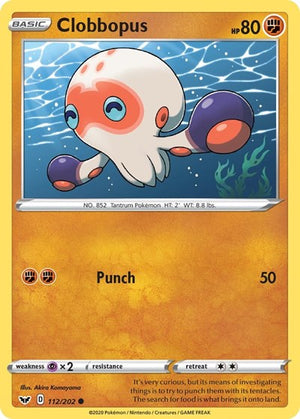 Pokemon TCG - SWSH01: Sword & Shield Base Set - Clobbopus - 112/202