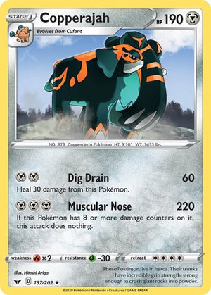 Pokemon TCG - SWSH01: Sword & Shield Base Set - Copperajah - 137/202 - Reverse Holofoil