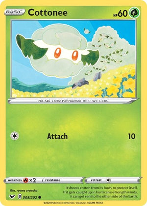 Pokemon TCG - SWSH01: Sword & Shield Base Set - Cottonee - 005/202